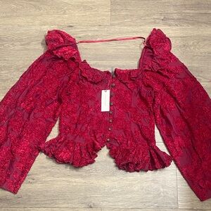 ANTHROPOLOGIE  Red  Women's Top❤️‍🔥